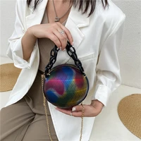 women brands round crossbody bags pu basketball shoulder bags chain funny clutch fashion designer ladies party small handbags