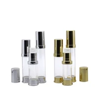 10ml clear airless bottle gold silver pump lid lotion emulsion serum sample eye essence skin care packing
