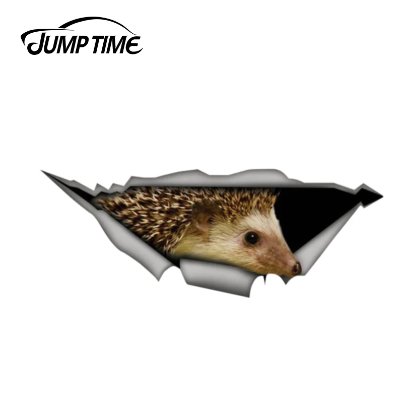 

Jump Time 13cm x 4.8cm Hengehog car sticker 3D Pet Graphic Vinyl Decal Car Window Laptop Bumper Animal Car Stickers