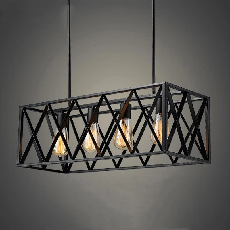 Винтажный промышленный люстра светильник для бара чердака лампа железной клетке