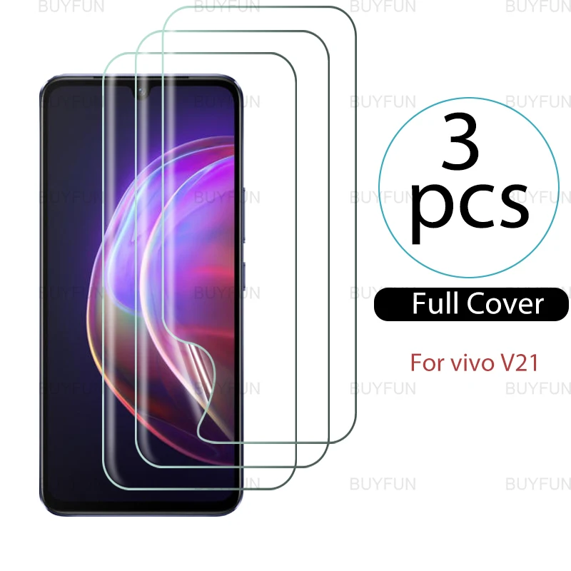 

3 шт. защита экрана гидрогель пленка для vivo v21 6,44 дюймов не оставляющая отпечатков пальцев для переднего пленка для vivo v 21 21v 5G безопасности с о...