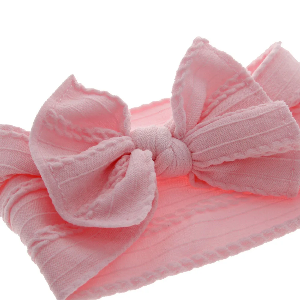 

NEW Fashion Cute Baby Girls Kid Bowknot Headband Solid Nylon Elastic Turban Head Wrap Headwear Cartoon Hairband Hair Accessories