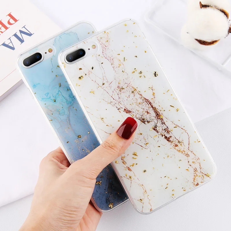 Lovebay Золотая фольга Bling marble для iPhone 11 Pro Max X XS Max XR чехол для телефона мягкий ТПУ чехол для iPhone 7 8 6 6s Plus блестящий чехол