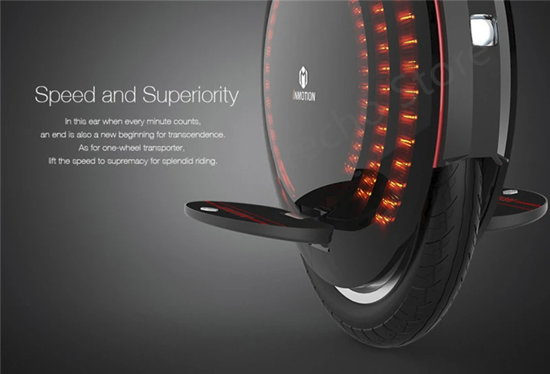 Электрический самокат INMOTION V8 Monowheel, 30 км/ч, 45 км, для одноколесного велосипеда, скейтборд с декоративными лампами
