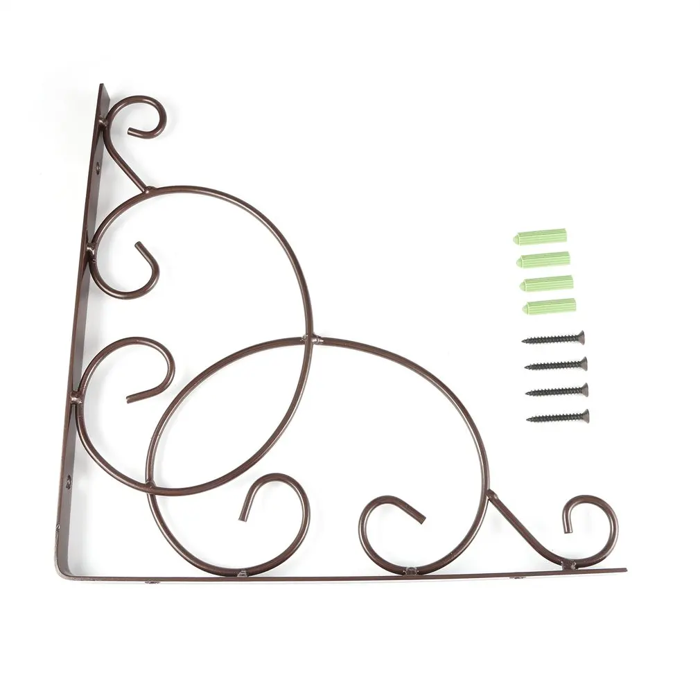 Винтажный Стиль Железный настенный цветочный кронштейн для полки с винтами Bookrack