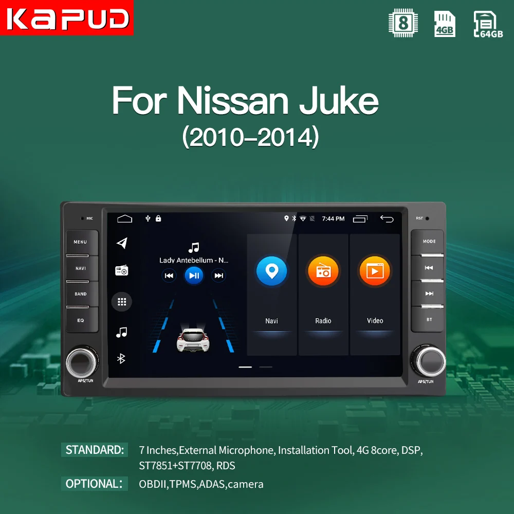 

Kapud Android 10 Car Radio 7' Multimedia Video Player For NISSAN LIVINA Juck Sunny Micra ESQ Universal GPS Navi 4G NO 2din DVD