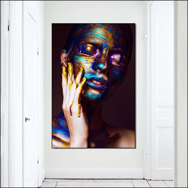 Граффити красочные девушки Рисунок Картина маслом Печать на холсте женщины