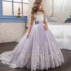 Цветочные лепестки для свадьбы детское платье для девочек, наряды для подружек невесты, элегантное платье для девочек, вечервечерние платье для выпускного вечера, костюм принцессы