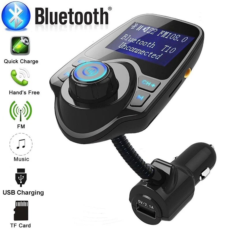 

FM Transmitter Wireless Bluetooth Handsfree MP3 Audio Music Player USB Car Cigarette Lighter Adapter Car Kit 2.1A Charger
