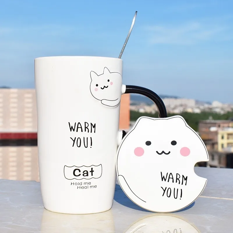 Керамическая кофейная кружка с милым котом креативная посуда для напитков
