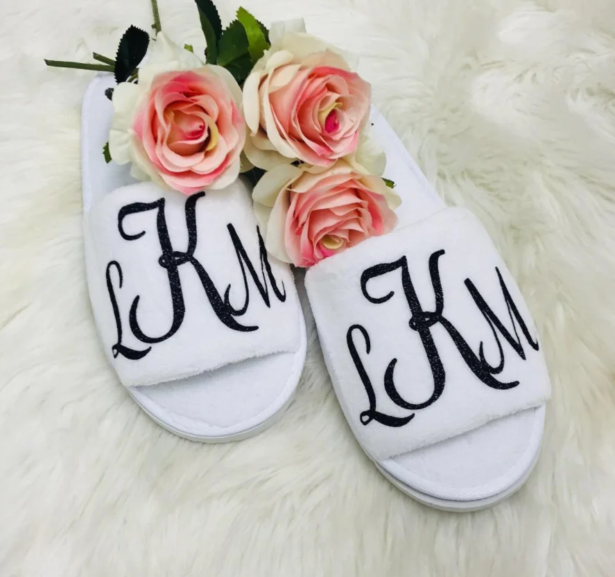Индивидуальные свадебные тапочки для невесты девочек с цветами подарок на
