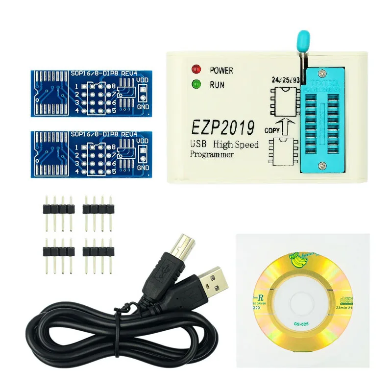 Высокоскоростной USB SPI программатор EZP2019 Поддержка 24 25 93 EEPROM Flash Bios с CDROM английское