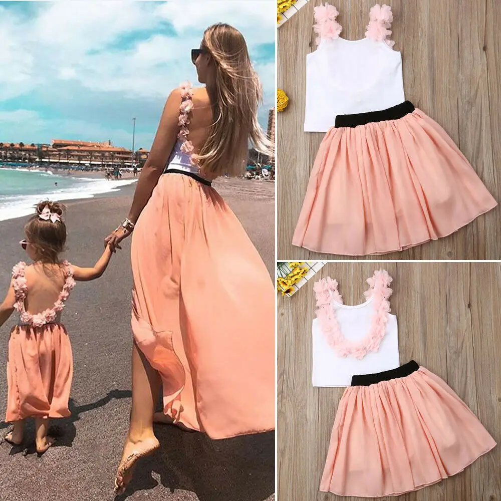 Emmababy модный Семейный комплект одежды для матери дочери сетчатая пачка жилет