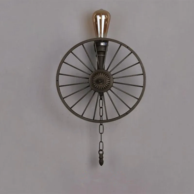 Железные Настенные светильники с цепью в виде колес промышленные винтажные