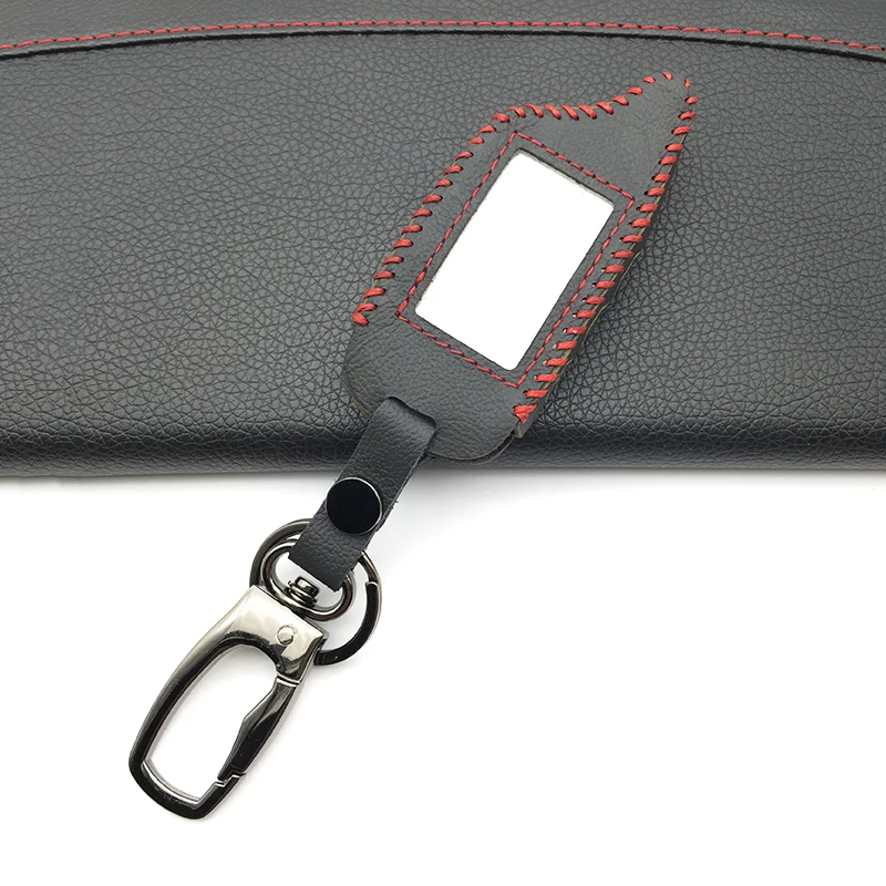 

A91 2-Way LCD Remote Leather Fob Key Chain Case Cover For Vehicle Safety In Two Senses Russian Car Alarm Starline System A91