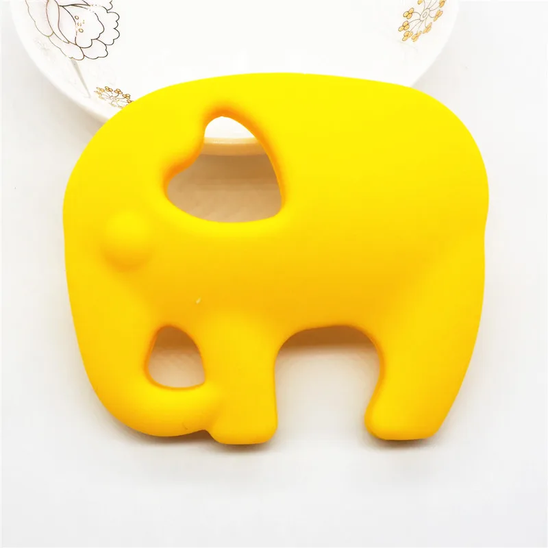 Yellow Chengkai 10 шт. силиконовые Слон Прорезыватель зубов для малышей животное против грызунов нового дизайна кулон кольцо для соски зубные кольца для детей сенсорные украшения игрушка - Цвет: Yellow