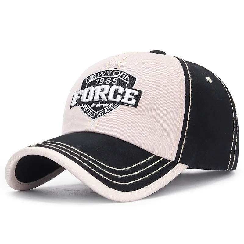 Бейсболка Мужская/женская с вышивкой и надписью FORCE модная стирающаяся хлопковая