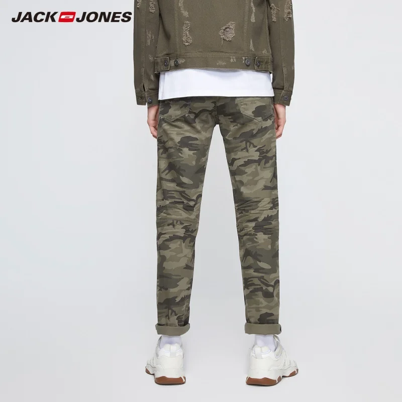 Мужские камуфляжные брюки-карго JackJones повседневные облегающие уличные джинсы