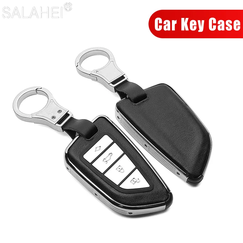 

Zinc Alloy + Leather Car Key Case Cover For BMW X1 X3 X4 X5 F15 X6 F16 G30 7 Series G11 F48 F39 520 525 f30 118i 218i 320i