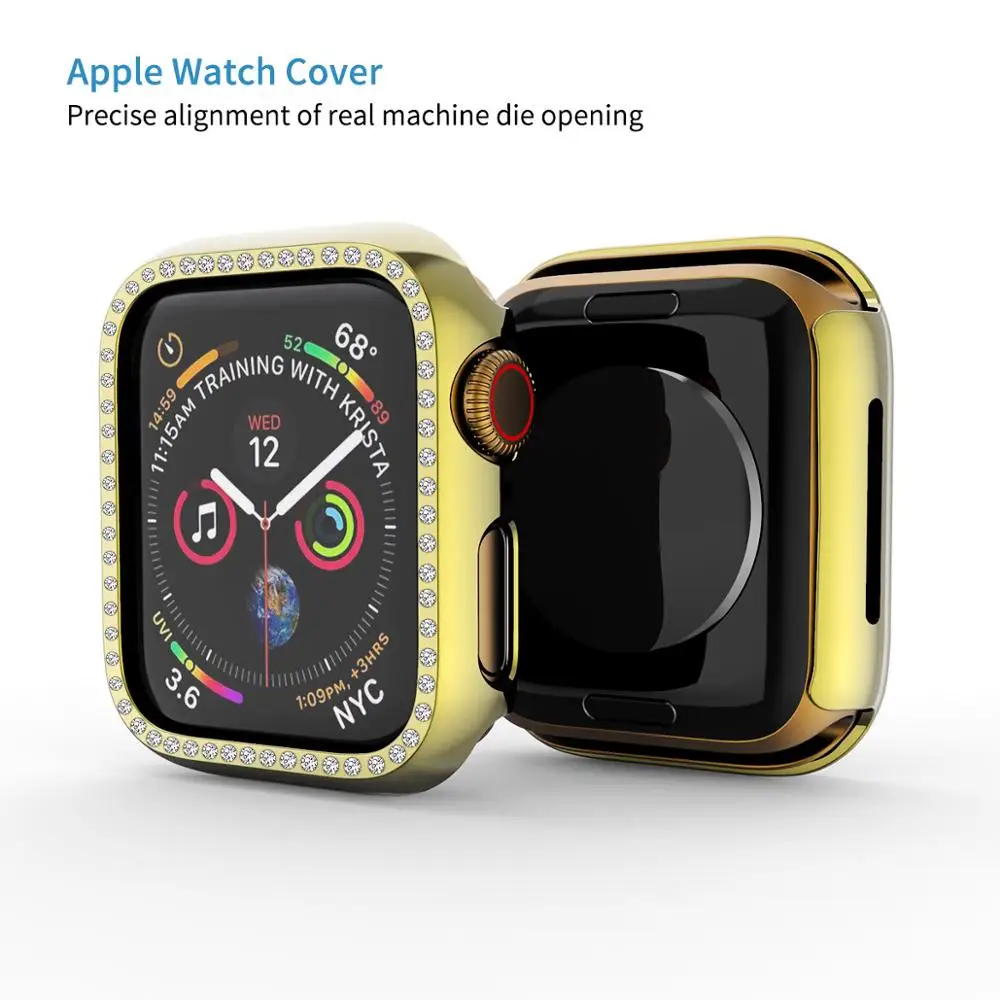 Защитная пленка для часов PC Бампер для apple watch 4 Чехол алмазные часы корпус 42 мм 38 мм для apple watch 3 2 44 мм 40 мм iwatch 4