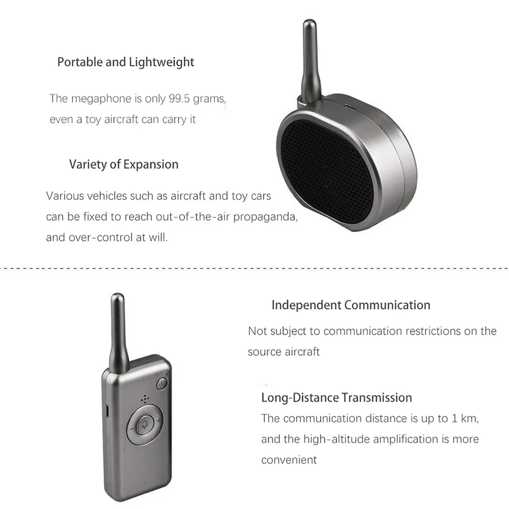 

Wireless Speaker Drone Loudspeaker Loud Megaphone 1km Long Distance for DJI Mavic Mini/ Pro/ Air Pro Mavic 2 Phantom 3 4 Pro