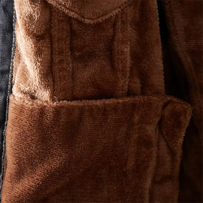 Winter Thick Plush Warm Denim Jacket 2021 New Vintage Casual Men Fashion Street Style Jean Jackets Outwear 5XL | Мужская одежда