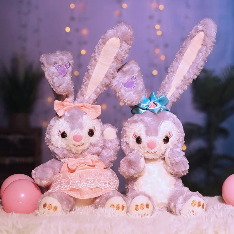 Disney-juguetes de empuje de Stellalou para ni&ntilde;as, almohada de conejo p&uacute;rpura, mu&ntilde;eco de peluche de Stella Lou, conejo de Ballet, regalo de cumplea&ntilde;os para beb&eacute;s-1