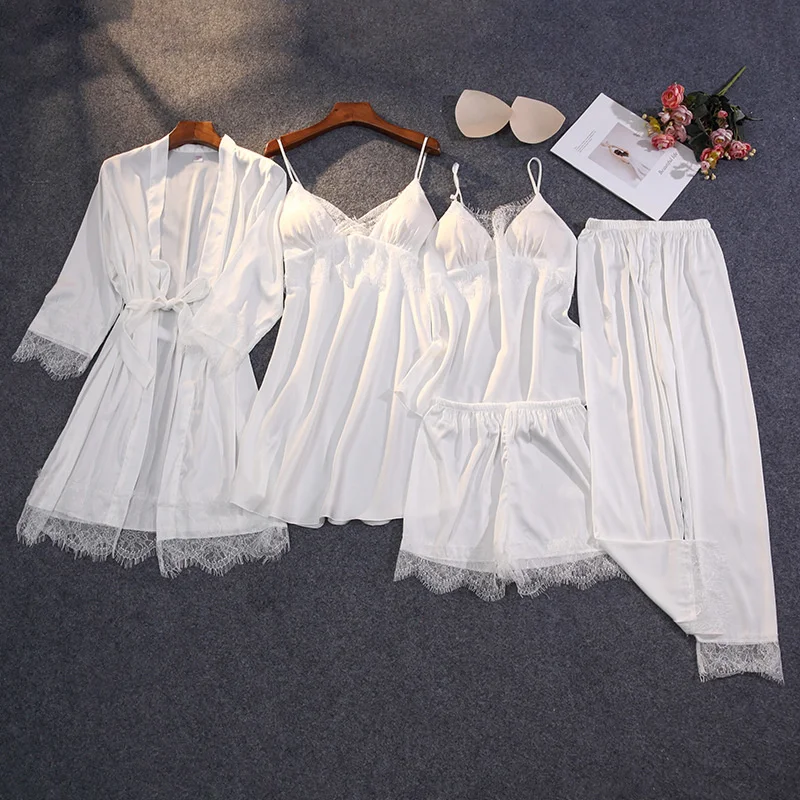 

Женская пижама, кружевная Пижама, костюм, 5 штук, XXL