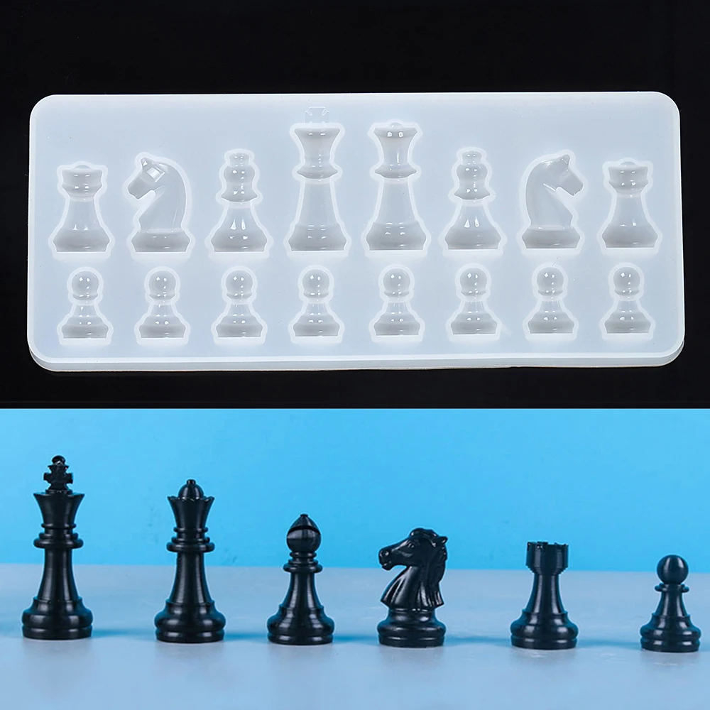 Международная форма для шахмат из смолы 3D УФ-форма силиконовая эпоксидной