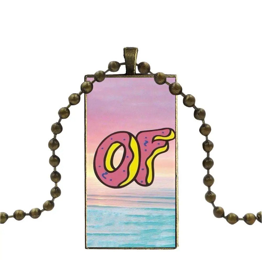 Ofwgkta Odd Future Of Golf Wang для девочек стеклянное колье с кабошоном прямоугольное