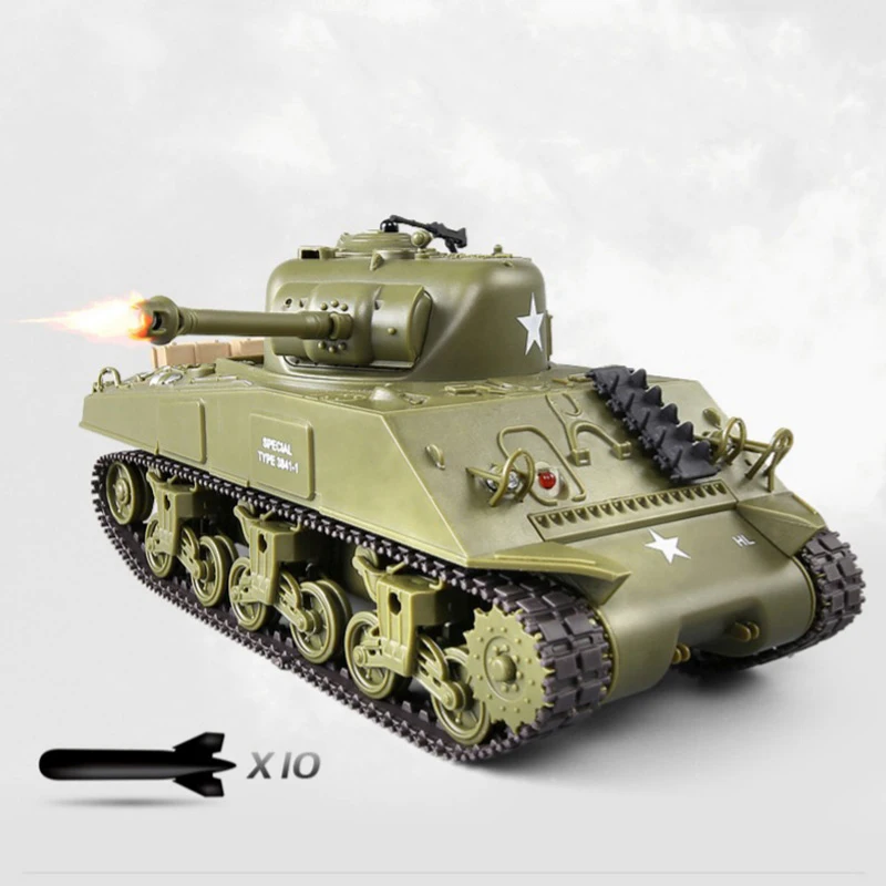 1/30 2 4G RC Танк Sherman M4A3 M26 Pershing Боевой Военный танк детские игрушки интерактивный для