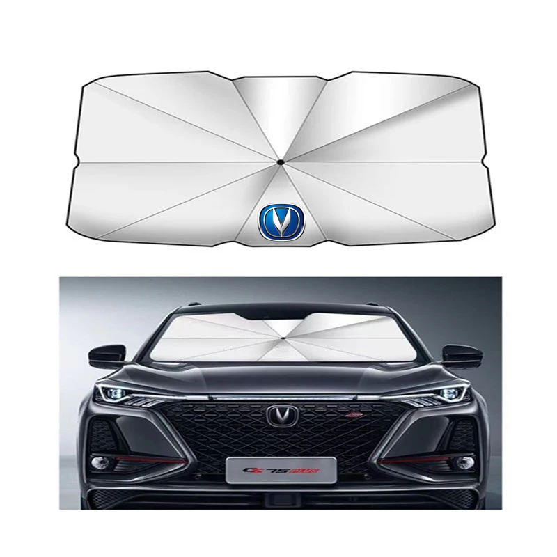 

Автомобильный логотип складной солнечный зонт, Солнцезащитный зонт для лобового стекла для Changan CS75 CS85 CS95 V7 CS35 CS15 CS55 Alsvin Eado CX20 30