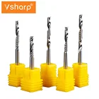 Концевая фреза с хвостовиком 3,175 мм, хвостовик AAA 1, вольфрамовый карбид, Стальной Спиральный Фрезерный резак, гравировальный станок, инструмент с ЧПУ для МДФ, массива дерева