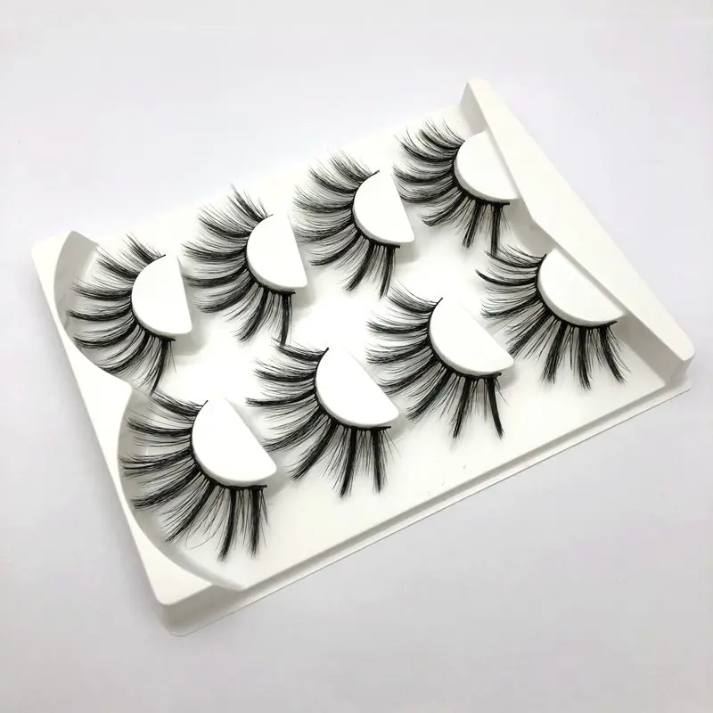 Buzzme 4 пары натуральные накладные ресницы длинный макияж 3D Искусственные норковые ресницы высокого качества накладные ресницы шелковые ресницы