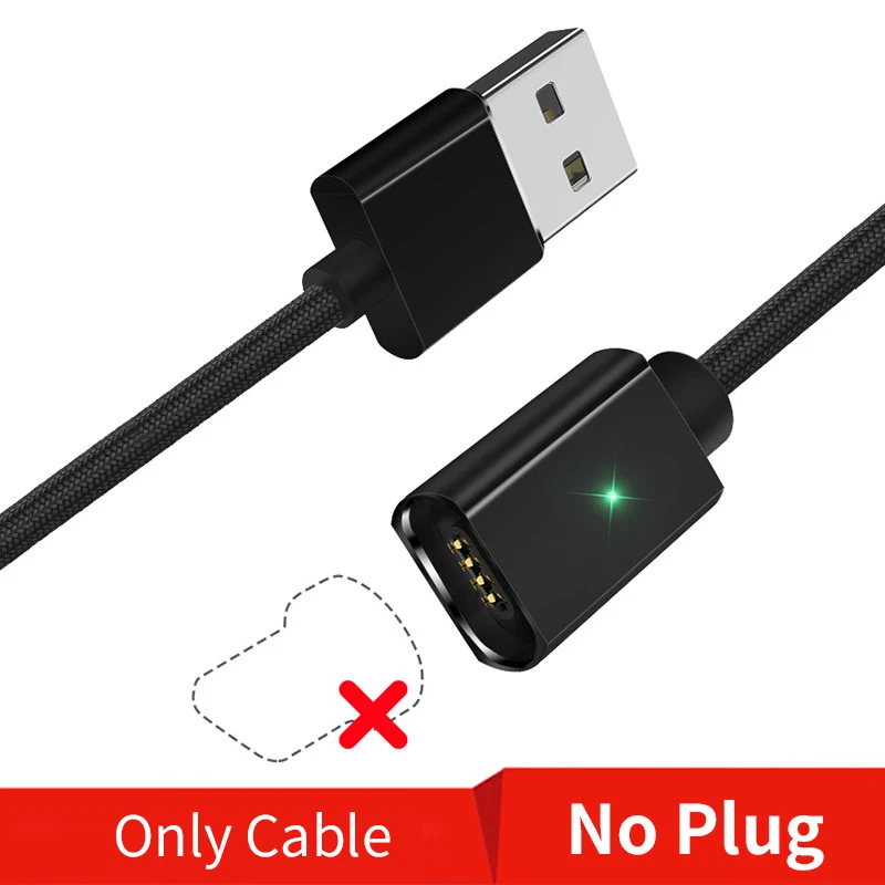 Only Cable No Plug B Essager Магнитный Micro Тип usb c кабель для передачи данных для iPhone 11 XR 7 IPad Xiaomi 9 Redmi Note 7 Быстрый зарядный кабель мобильного телефона код данных - Цвет: Only Cable No Plug B