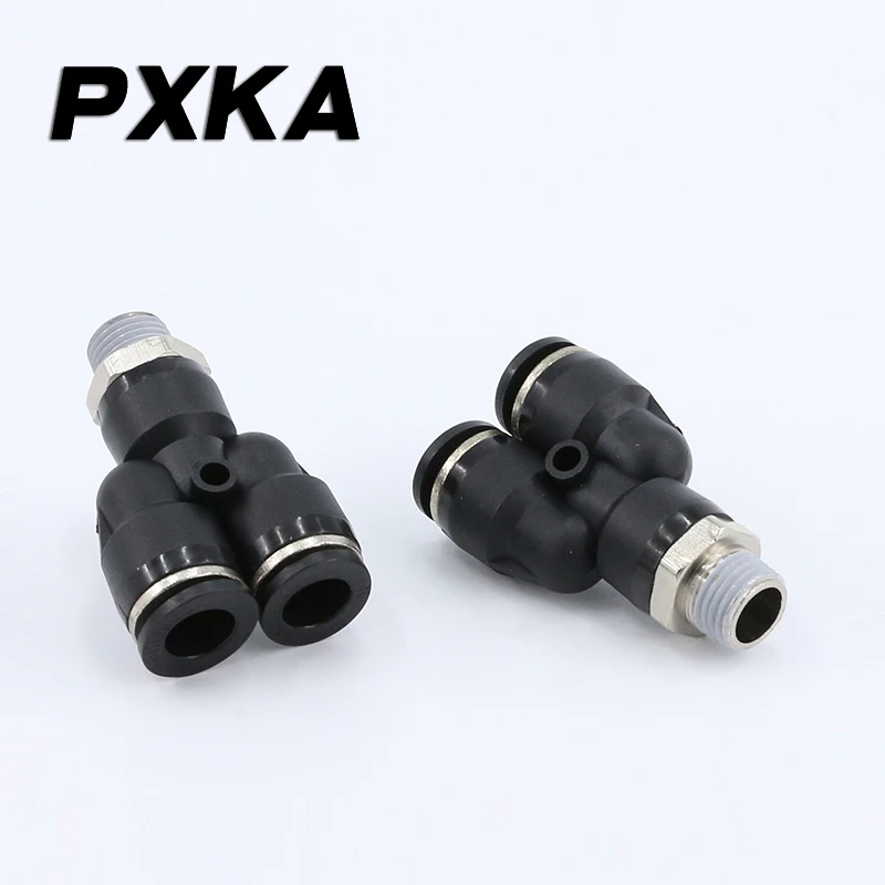 Бесплатная Доставка 10 шт. Пневматическое соединение y типа резьбой Трехходовой