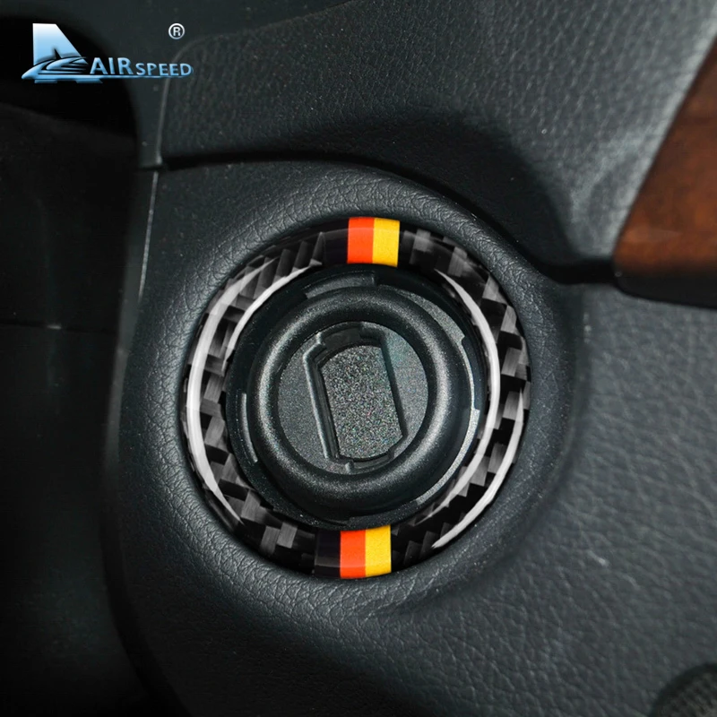 

Airspeed for Mercedes Benz C Class W204 Accessories 2011-2014 Carbon Fiber Ignition Engine Start Button Cover Trim Car Interior