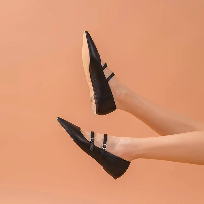 Женские балетки на плоской подошве BeauToday элегантные из натуральной телячьей кожи