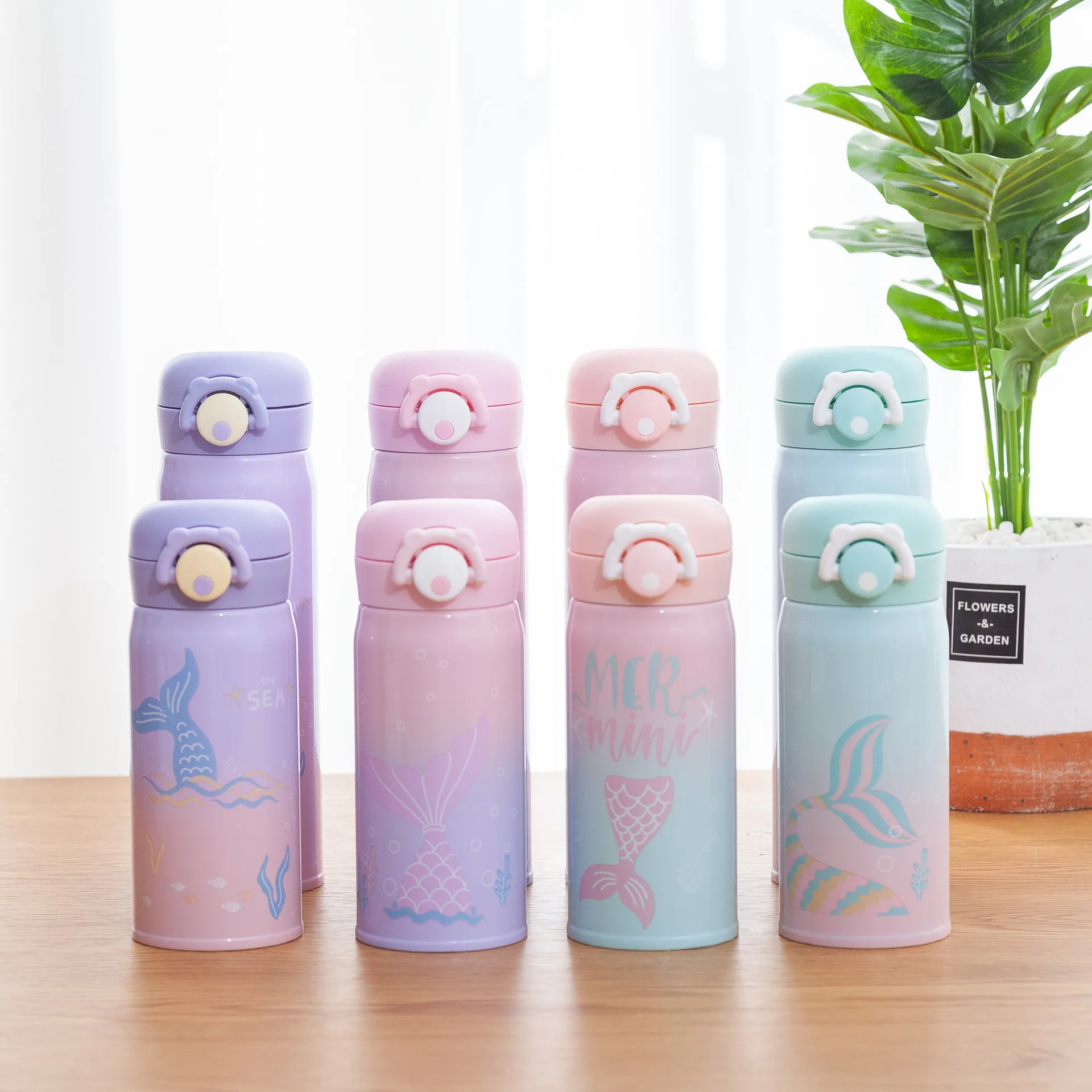 

350ml 500ml Mermaid Stainless Steel Vacuum Insulated Bottle Water Drinks Flask Thermoses Travel Mug Tea Coffee Thermos Water Cup