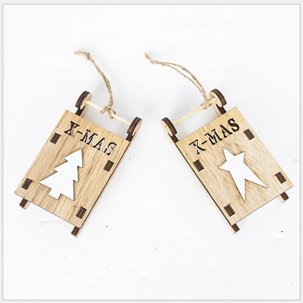 Рождественские Елочные Украшения ручной работы деревянные елки формы украшения