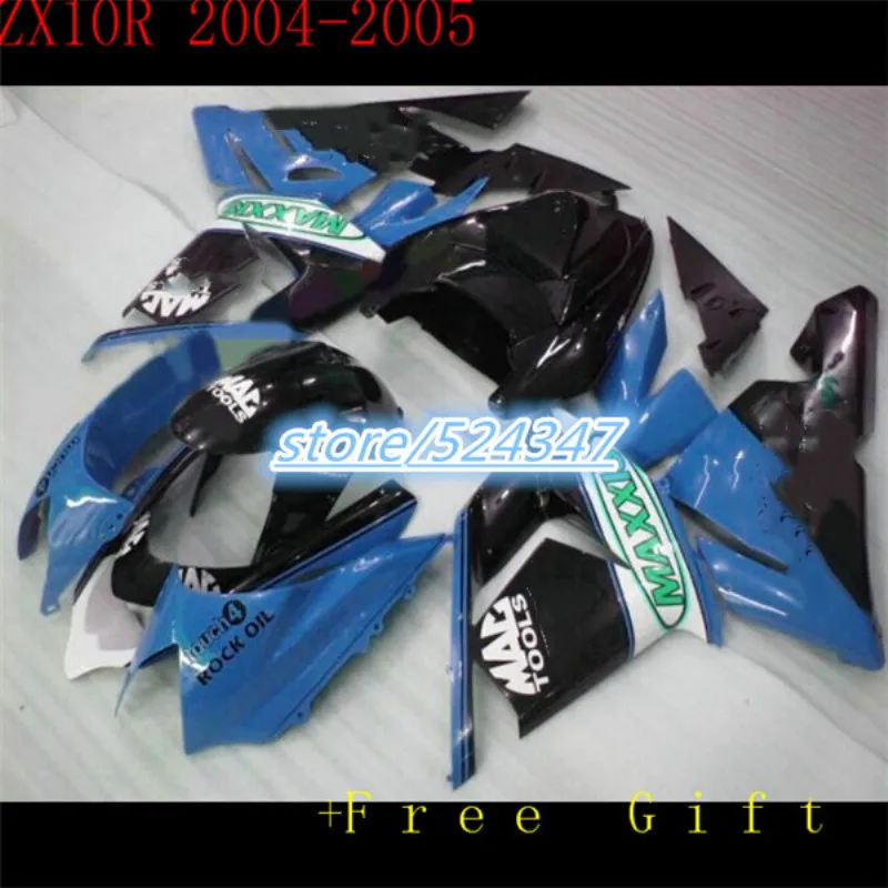 

100% NEW blue black Fairings FOR KAWASAKI NINJA ZX10R 04-05 ZX 10R 04 05 ZX-10R 10 R 2004 2005 fairing kits