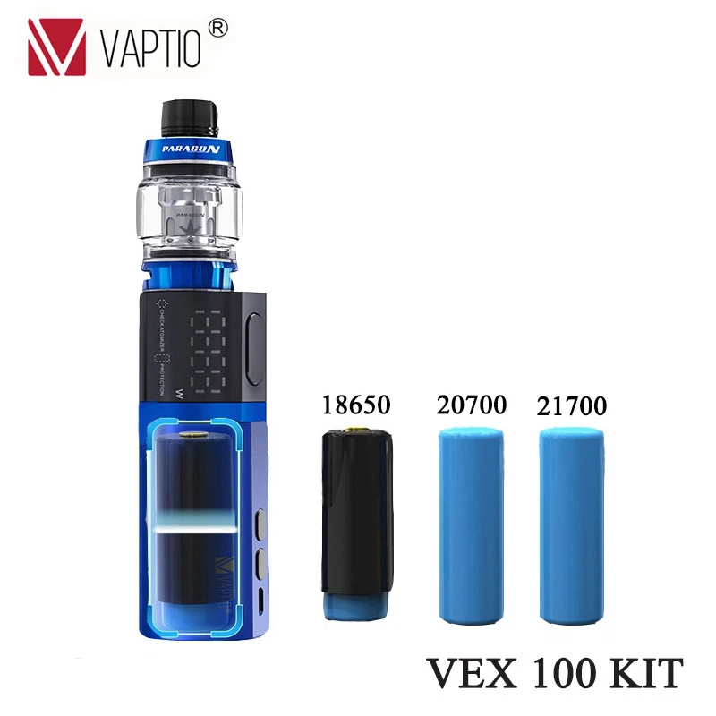 Электронная сигарета Vaptio VEX100 kit vaper 100 Вт 8 0 мл бак капсулы 21700/18650 Ом сетчатые катушки подходит для батареи