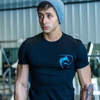 summer mens gym sport running training short sleeve t shirt fitness bodybuilding shirts male cotton brand tee tops