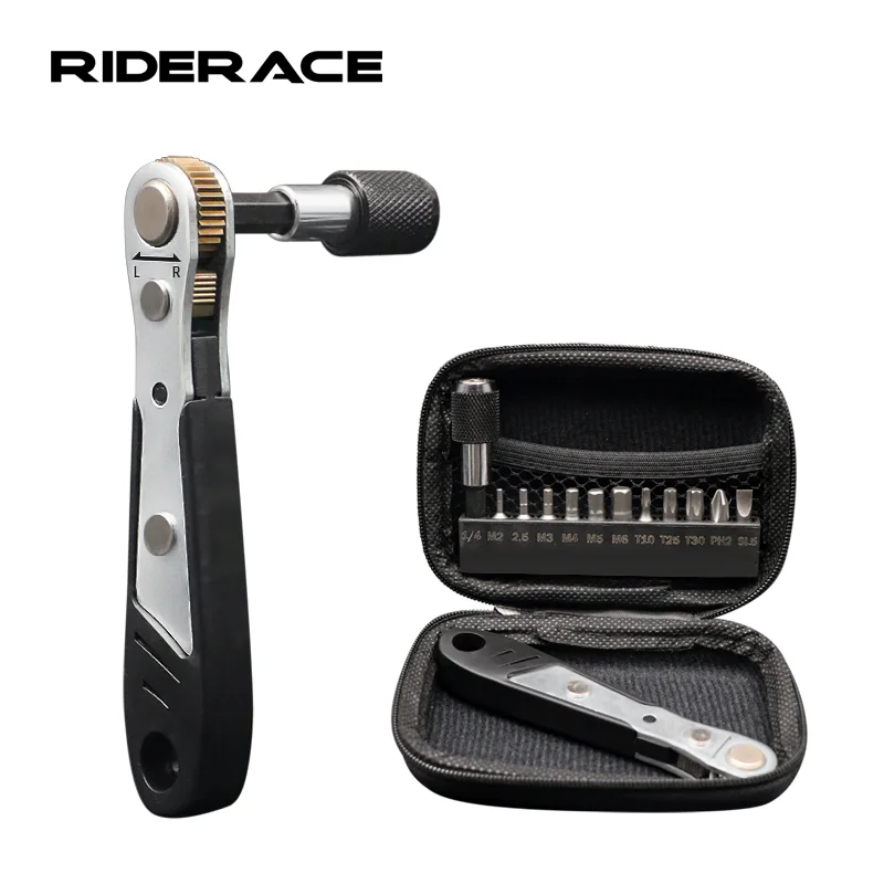 Bicycle Ratchet Wrench Set 1/4 Inch Mountain Road Bike Repair Allen Key Spanner Tool Multifunctiona Wrench Cycling Repair Kit