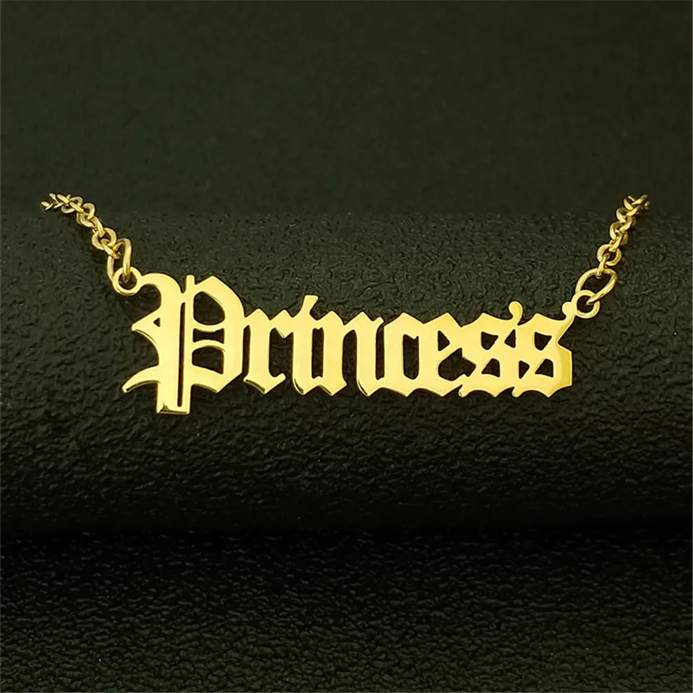 

Bulk 10pcs Letter Charm Choker Babygirl Pendant Necklace Stainless Steel Jewelry Ketting Chain Collares BFF Gifts for Women