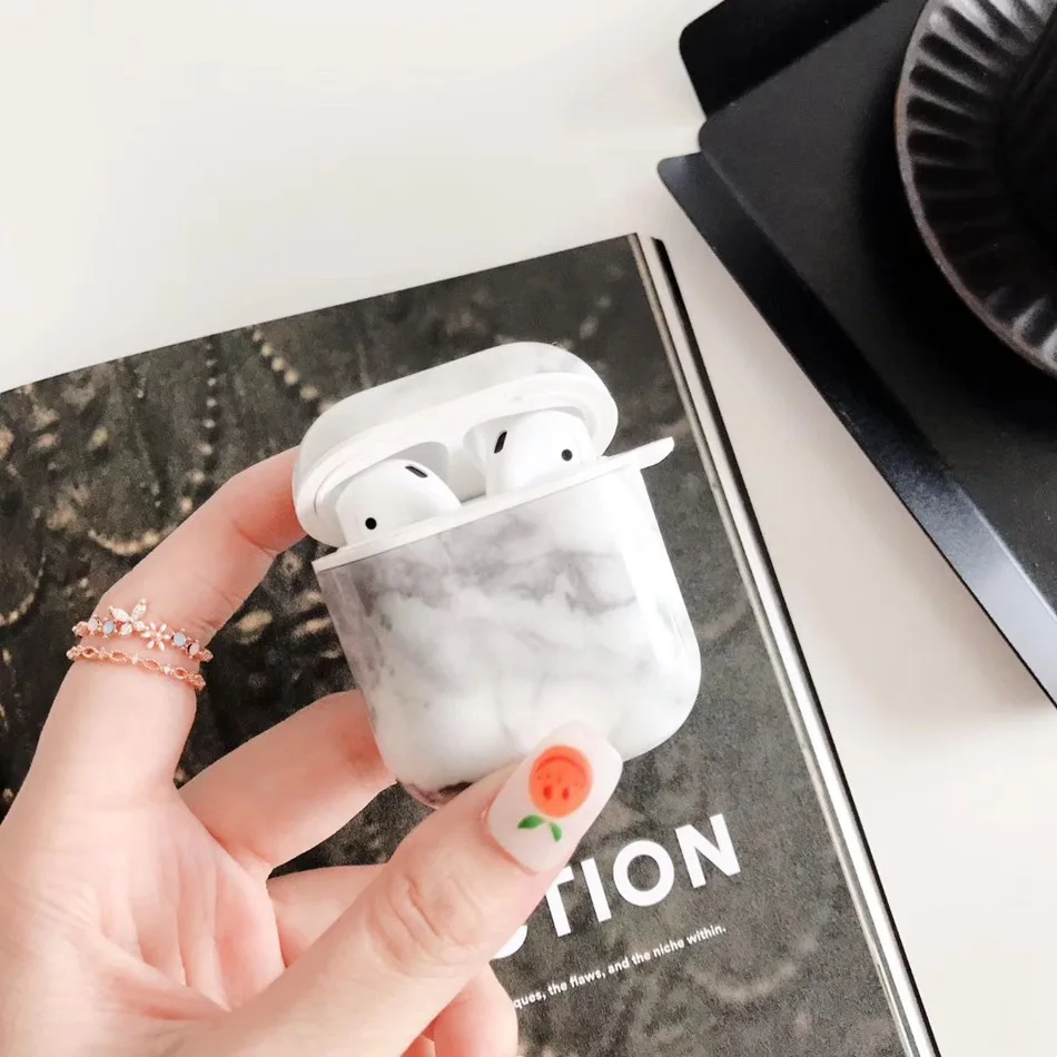 531L Bluetooth беспроводной Чехол для наушников для Airpods 2 чехол Роскошный Мраморный чехол для наушников для Apple Air Pods Earpods цветочный кольцевой ремешок - Цвет: 531L