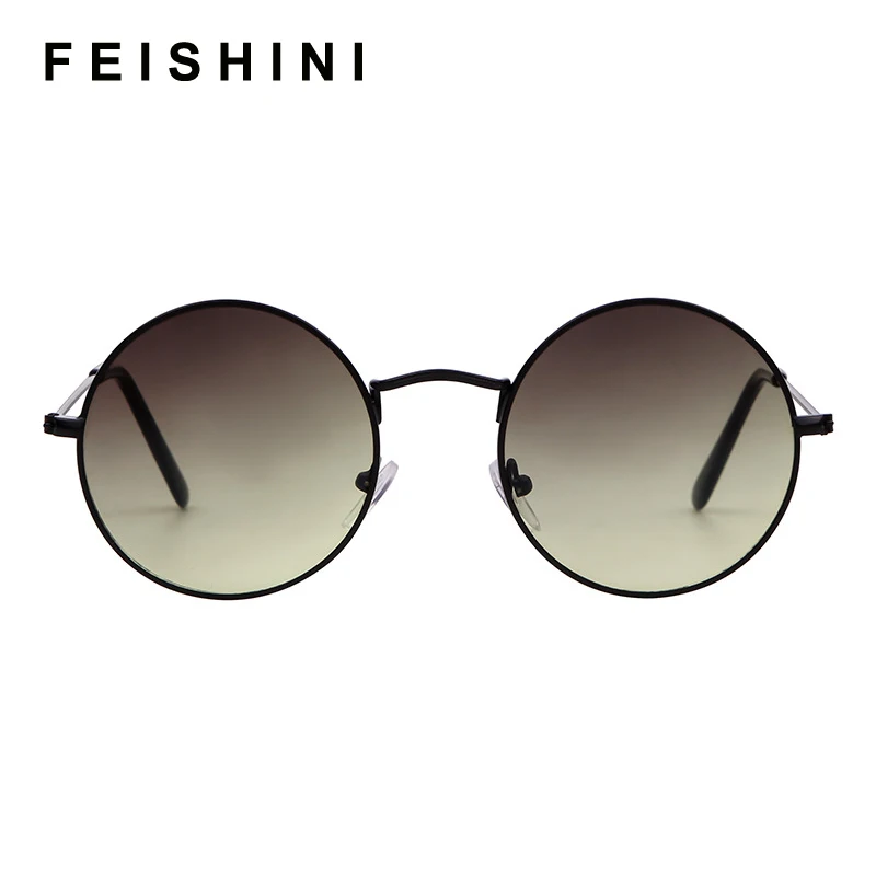 

Солнцезащитные очки Feishini в стиле стимпанк для мужчин и женщин, брендовые классические круглые металлические декоративные винтажные малень...