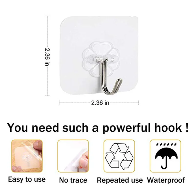 12 шт./компл. прозрачный крючок настенный кухонные аксессуары стеллаж для