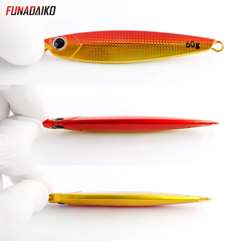 FUNADAIKO бросок с берега медленно, дергающаяся приманка, seafishing литье джиг искусственный блестящие люминисцентные приманки, а так же 30 г, 40 г, 60 г boatfishing джиг-приманки