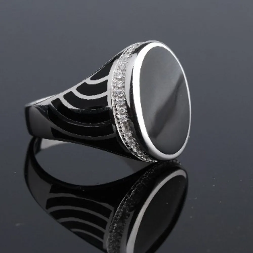FashionBOCAI Настоящее S925 чистое серебро мужское кольцо ретро из эпоксидной смолы